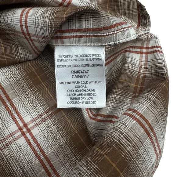 Red Head Brand Co. Mens Brown Plaid Button Up SS Shirt, Size XXL - Picture 6 of 8